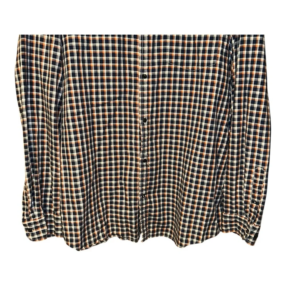 Banana Republic Luxe Flannel Shirt Slim Fit Mens XXL Tall‎ Plaid Cotton Grunge